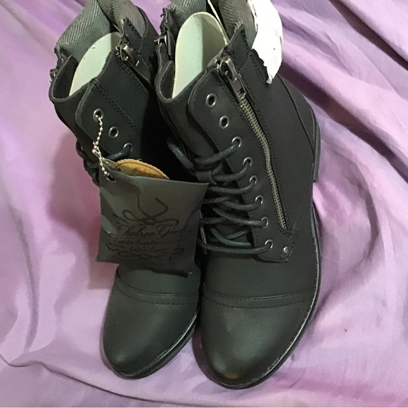 Chelsea girl size 6 black crimson army style boots new box - Picture 4 of 9
